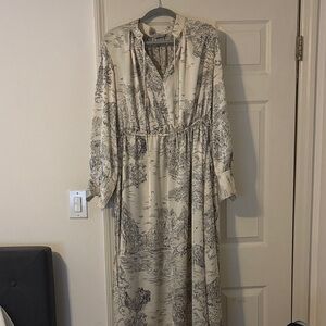 Elegant Cream Printed Dress